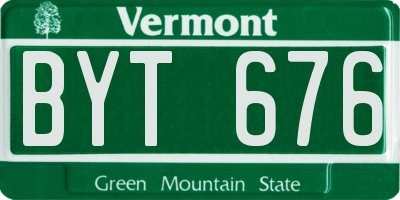 VT license plate BYT676