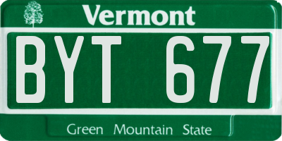 VT license plate BYT677