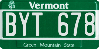 VT license plate BYT678