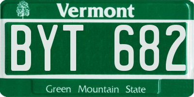 VT license plate BYT682