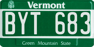VT license plate BYT683