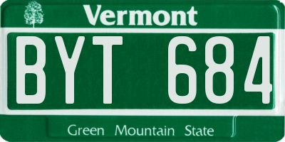VT license plate BYT684