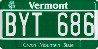 VT license plate BYT686
