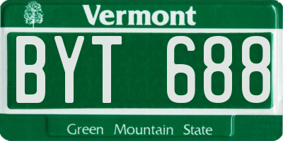VT license plate BYT688