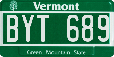 VT license plate BYT689