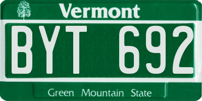 VT license plate BYT692