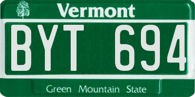 VT license plate BYT694