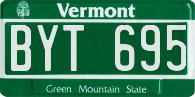 VT license plate BYT695