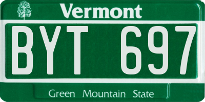 VT license plate BYT697