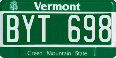 VT license plate BYT698