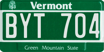 VT license plate BYT704
