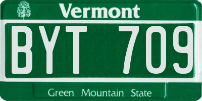 VT license plate BYT709