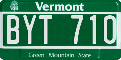 VT license plate BYT710