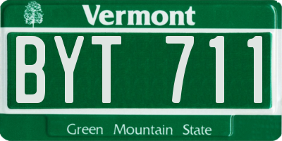 VT license plate BYT711