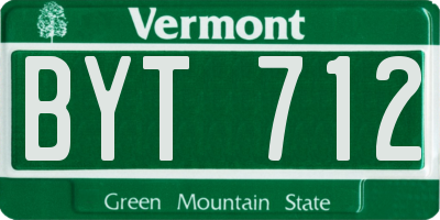 VT license plate BYT712