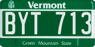 VT license plate BYT713
