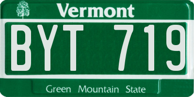 VT license plate BYT719