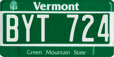VT license plate BYT724