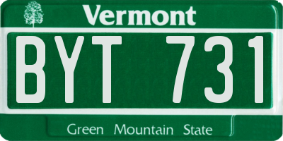 VT license plate BYT731