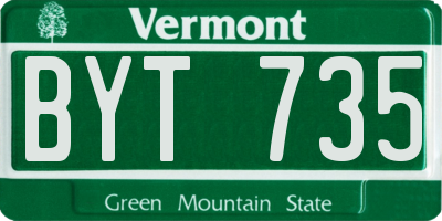 VT license plate BYT735
