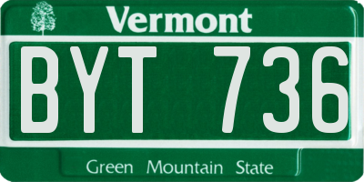 VT license plate BYT736