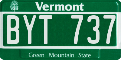 VT license plate BYT737