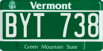 VT license plate BYT738