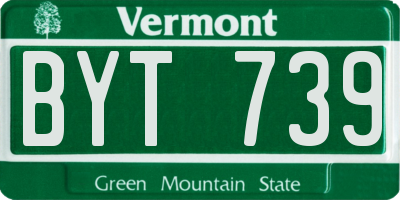 VT license plate BYT739