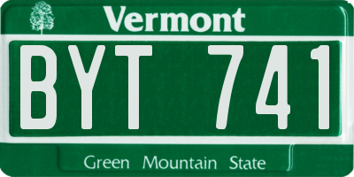 VT license plate BYT741