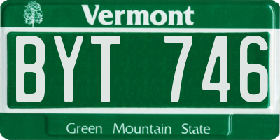 VT license plate BYT746