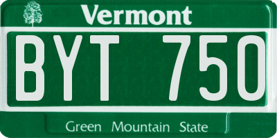 VT license plate BYT750