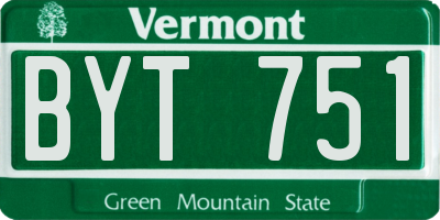 VT license plate BYT751