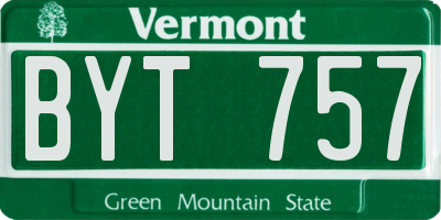 VT license plate BYT757