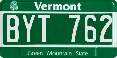VT license plate BYT762