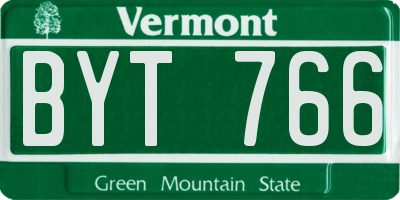 VT license plate BYT766
