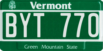 VT license plate BYT770