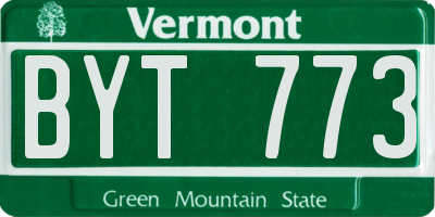 VT license plate BYT773