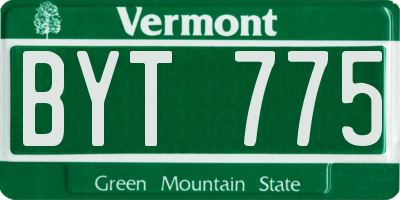 VT license plate BYT775