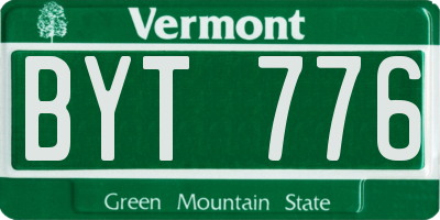 VT license plate BYT776