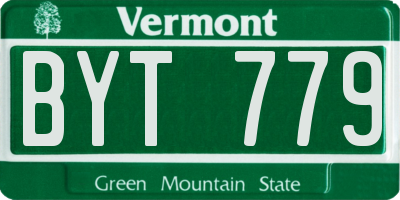 VT license plate BYT779
