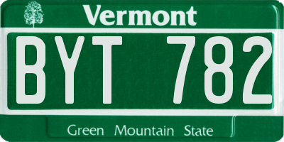 VT license plate BYT782