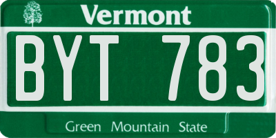 VT license plate BYT783