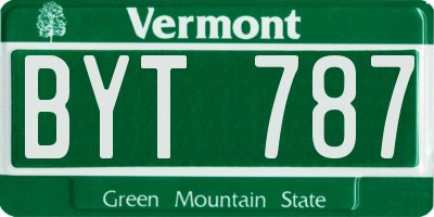 VT license plate BYT787
