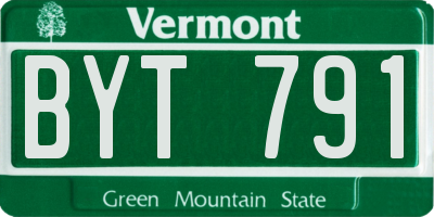 VT license plate BYT791