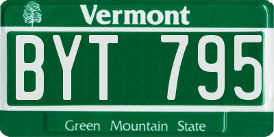 VT license plate BYT795