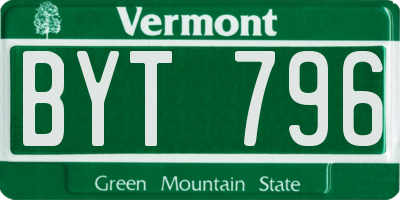 VT license plate BYT796