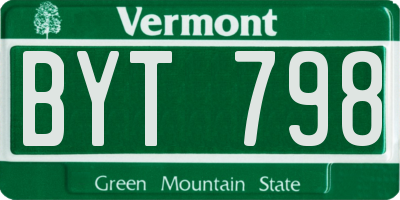 VT license plate BYT798