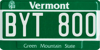 VT license plate BYT800