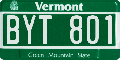 VT license plate BYT801