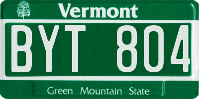 VT license plate BYT804